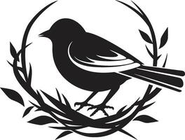 Nest Weaver Avian Vector Design Avian Craftsmanship Black Nest Emblem