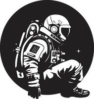 Galactic Voyager Astronaut Symbol Design Stellar Navigator Vector Spacesuit Icon