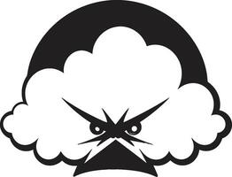 turbulento furia enojado nube logo icono Tormentoso vórtice vector enojado nube diseño