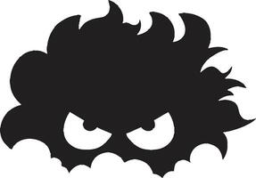 Thunderous Fume Angry Cartoon Cloud Design Tempestuous Squall Vector Angry Cloud Icon