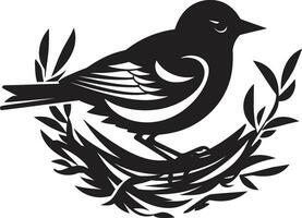 Nest Weaver Vector Icon Design Flight Nest Black Bird Logo Icon