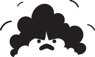Raging Thundercloud Black Cloud Vector Emblem Thunderous Squall Angry Cloud Icon Design