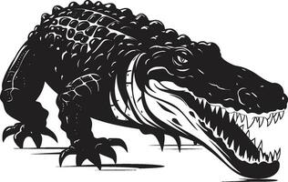 River Sovereign Vector Black Alligator Icon Lurking Powerhouse Black Alligator Logo Design