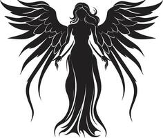 Divine Messenger Vector Winged Icon Ethereal Guardian Angel Symbol Design