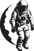 Stellar Navigator Vector Spacesuit Icon Celestial Explorer Astronaut Emblematic Design