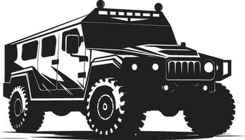 Strategic Cruiser 4x4 Vector Emblem Defensive Expedition Military Vehicle Icon