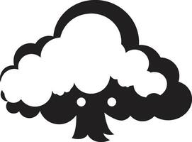 Angry Cyclone Angry Cloud Logo Design Menacing Tempest Cartoon Cloud Vector Emblem