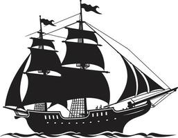 histórico navegador vector antiguo Embarcacion eterno marinero antiguo Embarcacion en negro