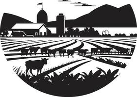 Harvest Homestead Black Vector Logo for Agriculture Farmstead Elegance Agricultural Farmhouse Emblem