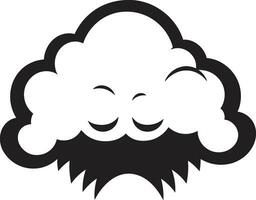 Stormy Wrath Angry Cartoon Cloud Icon Furious Nimbus Black Cloud Character Design vector