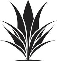 Green Oasis Aloe Vera Black Logo Design Organic Harmony Vector Aloe Plant Emblem