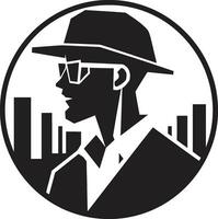 Structure Maven Black Man Icon Design Architectural Maestro Vector Black Logo Icon