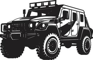 Off Road Command Army Vehicle Icon Military Pathfinder 4x4 Black Emblem vector