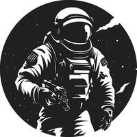 galáctico viajero astronauta símbolo diseño estelar navegador vector traje espacial icono
