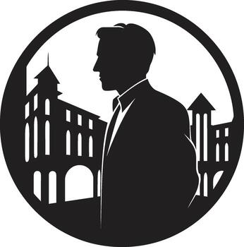 Design Luminary Architect Icon in Black Hue Creative Draftsman Architect Logo Design vector