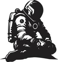 orbital aventurero vector astronauta símbolo cosmos viajero negro espacio explorador logo