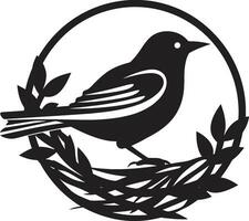 Aviary Maven Black Bird Nest Icon Nest Weaver Vector Icon Design