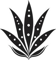 Healing Touch Aloe Vera Vector Emblem Green Health Aloe Plant Black Logo Design