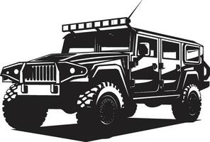 batalla Listo expedición 4x4 negro logo defensivo reconocimiento militar vehículo icono vector