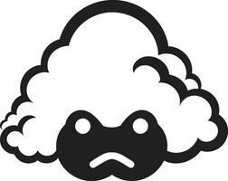 Tempestuous Rage Angry Cloud Emblem Design Raging Thunderhead Vector Angry Cloud Logo