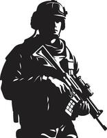 Defensive Guardian Armed Armyman Black Icon Combatant Vigor Vector Armyman Emblem