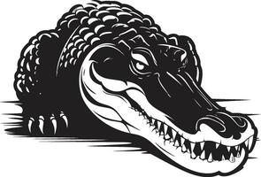 Wilderness Predator Vector Alligator Logo Mystic Scale King Black Alligator Icon Design