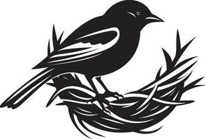 Weaver s Wings Vector Nest Symbol Nest Genius Black Bird Emblem