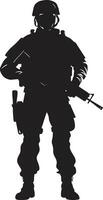 Defensive Guardian Armed Armyman Black Icon Combatant Vigor Vector Armyman Emblem