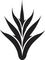 orgánico vitalidad negro áloe vector emblema naturaleza s tranquilidad áloe vera negro logo