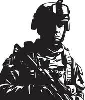 combate centinela vector hombre del ejército logo táctico guardián armado efectivo emblema