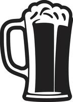 Crafty Lager Vector Mug Logo Design Frothy Pint Black Beer Glass Icon