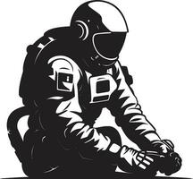 Galactic Voyager Astronaut Symbol Design Stellar Navigator Vector Spacesuit Icon