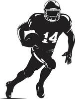 Dynamic Striker Black Player Vector Design Victory Charge Football Player Emblem