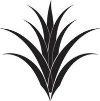 Green Health Aloe Plant Black Logo Design Herbal Charm Vector Aloe Vera Icon in Black