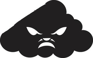 Stormy Wrath Vector Angry Cloud Design Raging Gale Angry Black Cartoon Cloud