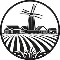 Rural Retreat Black Vector Logo for Farm Life Rural Haven Black Vector Farmhouse Emblem