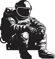 Galactic Voyager Astronaut Symbol Design Stellar Navigator Vector Spacesuit Icon