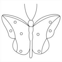 Simple butterfly continuous single line art drawing and butterfly line art vector illustration