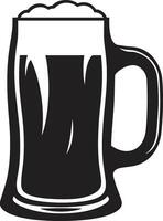 Hop Harvest Vector Beer Stein Logo Pilsner Icon Black Beer Mug Design