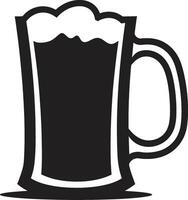 Crafty Lager Vector Mug Logo Design Frothy Pint Black Beer Glass Icon