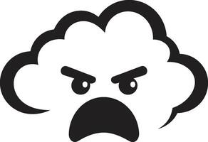 Furious Nimbus Angry Cloud Design Raging Storm Black Angry Cloud Emblem vector