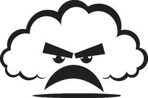 Vexed Vapor Angry Cloud Logo Icon Thunderous Fume Vector Angry Cloud Design