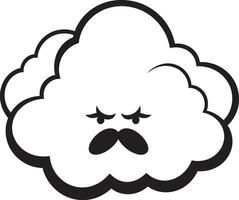 Tempestuous Squall Angry Black Cloud Furious Nimbus Angry Cartoon Cloud Emblem vector