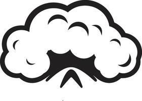 inquietante tempestad vector enojado nube diseño enojado cúmulo negro nube personaje emblema