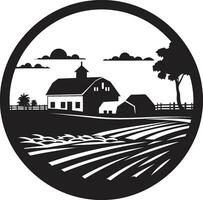 alquería refugio agrícola vector icono granja tranquilidad negro emblema diseño