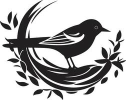 Avian Artistry Black Nest Logo Design Weaver s Wings Vector Nest Symbol