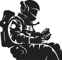 Stellar Navigator Vector Spacesuit Icon Celestial Explorer Astronaut Emblematic Design