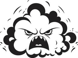 Brooding Tempest Vector Angry Cloud Icon Vexed Vapor Black Angry Cloud Logo