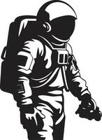 Galactic Voyager Astronaut Symbol Design Stellar Navigator Vector Spacesuit Icon