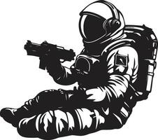 Zero Gravity Trailblazer Black Space Logo Interstellar Pathfinder Astronaut Helmet Icon vector